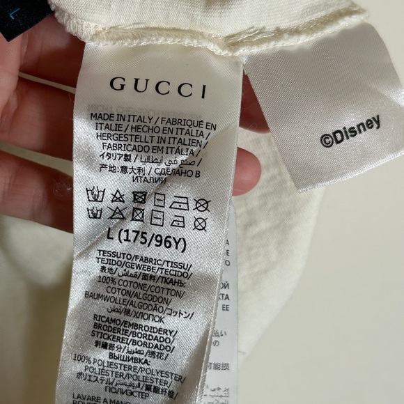 Gucci x Disney White Tee Donald Duck Rose Embroidery Large - Picture 7 of 7